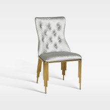 Elegant Button Tuft Fabric Upholstered Dining Chair Hotel Banquet Furniture