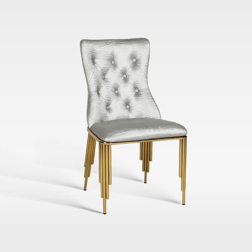 Elegant Button Tuft Fabric Upholstered Dining Chair Hotel Banquet Furniture