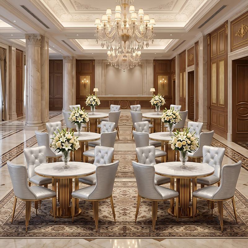 Fabric Upholstered Dining Chair Hotel Banquet Furniture