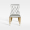 Elegant Button Tuft Fabric Upholstered Dining Chair Hotel Banquet Furniture