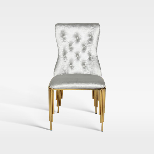 Elegant Button Tuft Fabric Upholstered Dining Chair Hotel Banquet Furniture