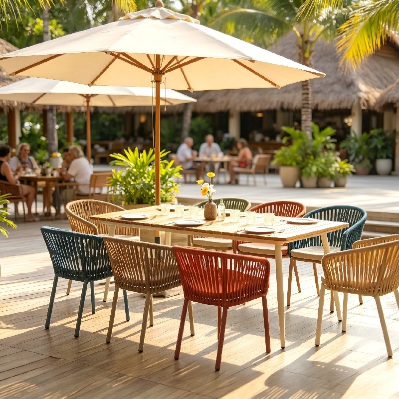 Woven Elements And Rope Details In Hospitality Furniture