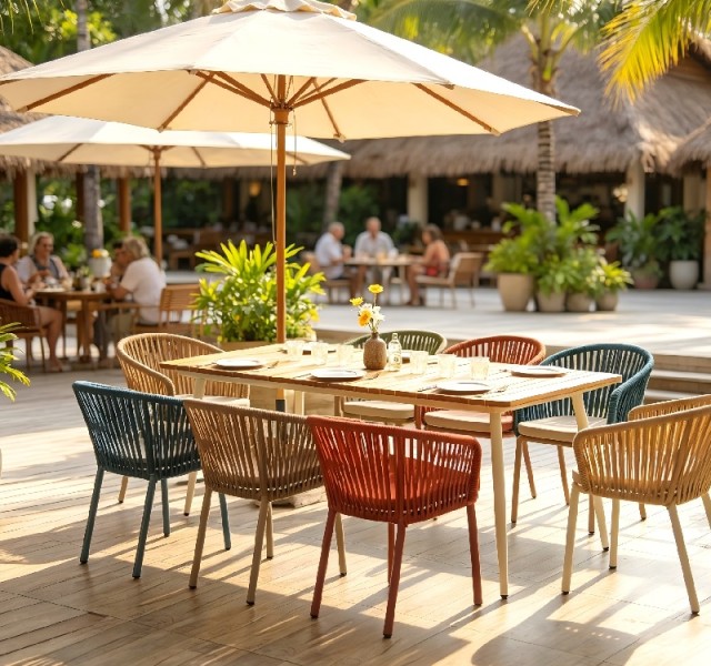 Woven Elements And Rope Details In Hospitality Furniture