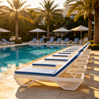 Water-Resistant Outdoor Lounge Chair For Hotel Pool Decks And Terraces