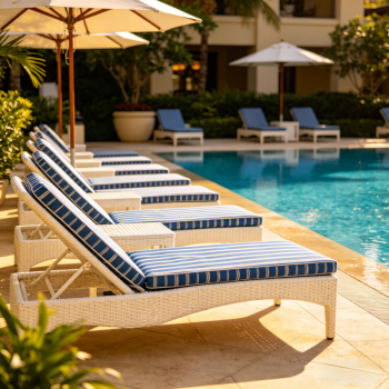 Water-Resistant Outdoor Lounge Chair For Hotel Pool Decks And Terraces