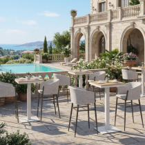 Weatherproof Outdoor Bar Height Table For Hotel And Resort