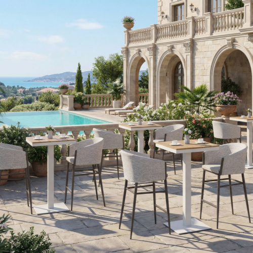 Weatherproof Outdoor Bar Height Table For Hotel And Resort