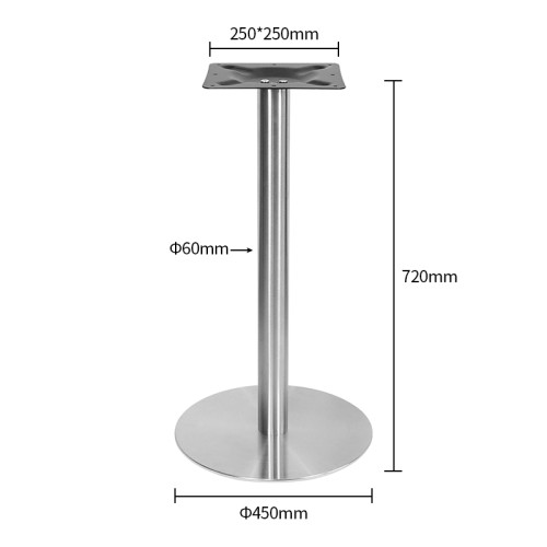 Stainless Steel Table Base - Heavy-Duty Round Pedestal for Dining/Bar Tables (Easy Installation)
