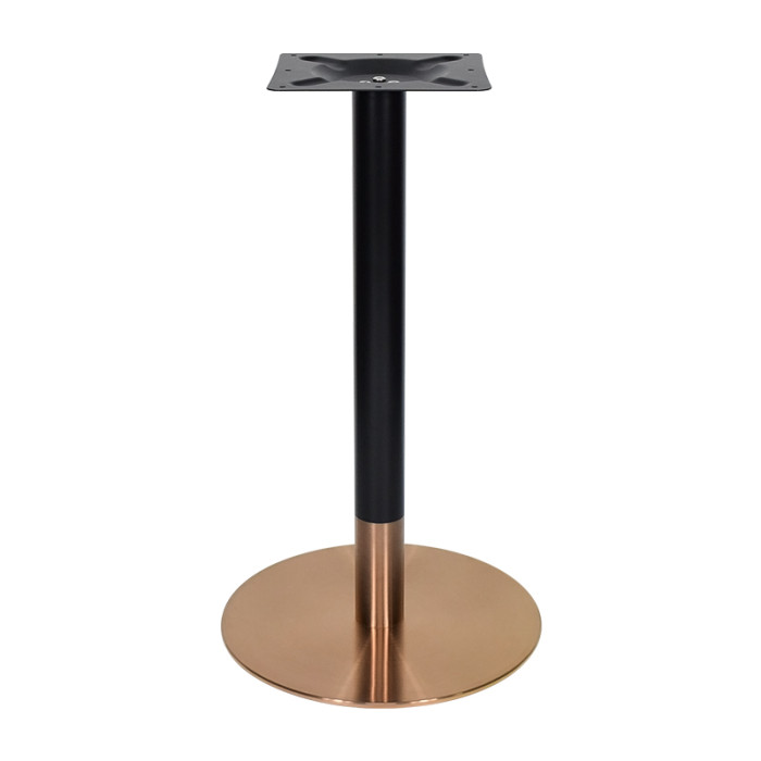 Stainless Steel Round Table Base -Brushed Rose Gold Pedestal for Dining & Cafe