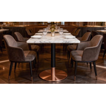 Stainless Steel Round Table Base -Brushed Rose Gold  Pedestal for Dining & Cafe