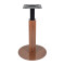 Modern Square Pedestal Table Base with Walnut Wood Grain | Commercial Restaurant Table Legs