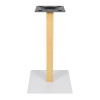 Modern Square  Table Base | Light Oak Column with White Square Pedestal for Cafe & Dining Tables