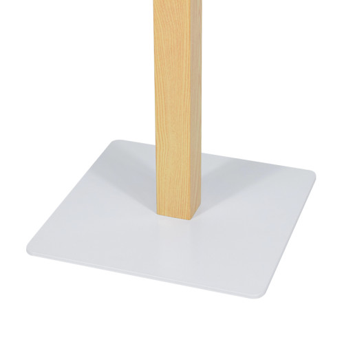 Modern Square  Table Base | Light Oak Column with White Square Pedestal for Cafe & Dining Tables