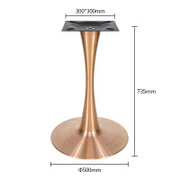 Tulip-Shaped Brushed Table Base | Metal Coffee Table Legs