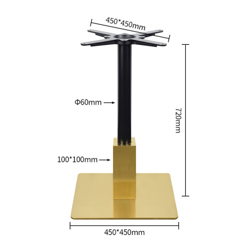 Commercial Stainless Steel Table Legs | Brushed Gold & Black Commercial Restaurant Table Legs
