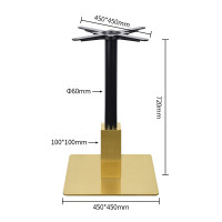 Commercial Stainless Steel Table Bases | Brushed Gold & Black Commercial Restaurant Table Legs