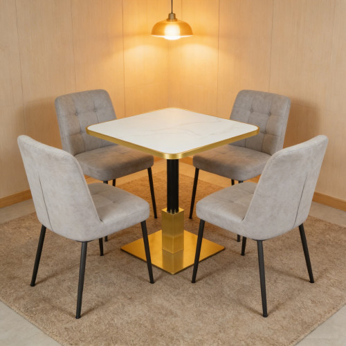 Commercial Stainless Steel Table Legs | Brushed Gold & Black Commercial Restaurant Table Legs