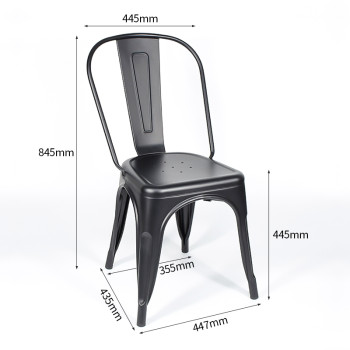 Black Industrial Metal Dining Chair | commercial dining chair