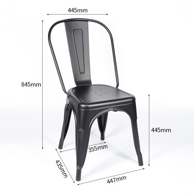 Black Industrial Metal Dining Chair | commercial dining chair