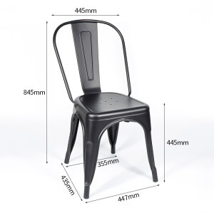 Black Industrial Metal Dining Chair | Commercial Restaurant Chair Manufacturer