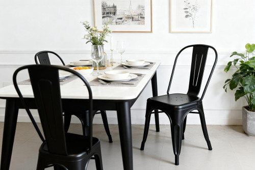 Black Industrial Metal Dining Chair | commercial dining chair