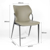 Modern Upholstered Dining Chair with Metal Legs | Light Taupe Leather-Look Accent Chair