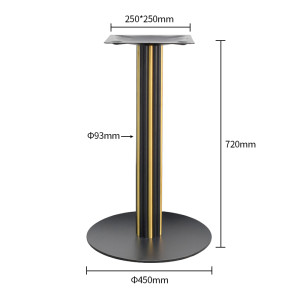 Brushed Gold & Black Commercial Restaurant Table Legs | metal dining table legs