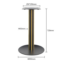Brushed Gold & Black Commercial Restaurant Table Legs | metal dining table legs