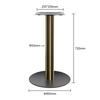 Brushed Gold & Black Commercial Restaurant Table Legs | metal dining table legs