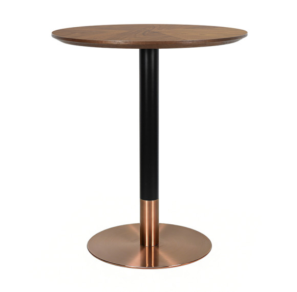 Stainless Steel Round Table Base -Brushed Rose Gold Pedestal for Dining & Cafe