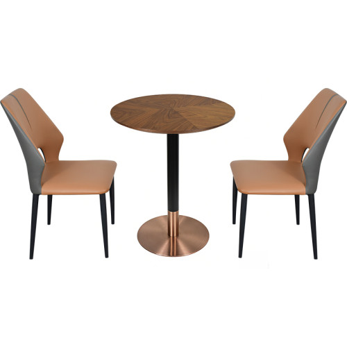 Stainless Steel Round Table Base -Brushed Rose Gold  Pedestal for Dining & Cafe