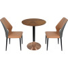 Stainless Steel Round Table Base -Brushed Rose Gold Pedestal for Dining & Cafe