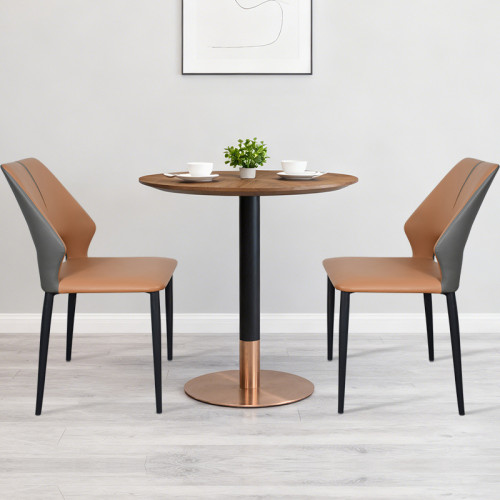 Stainless Steel Round Table Base -Brushed Rose Gold  Pedestal for Dining & Cafe