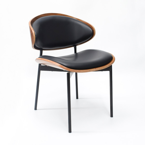 Metal Leg Bistro Chair Manufacturer | Commercial Upholstered Dining Chair With Wood Trim
