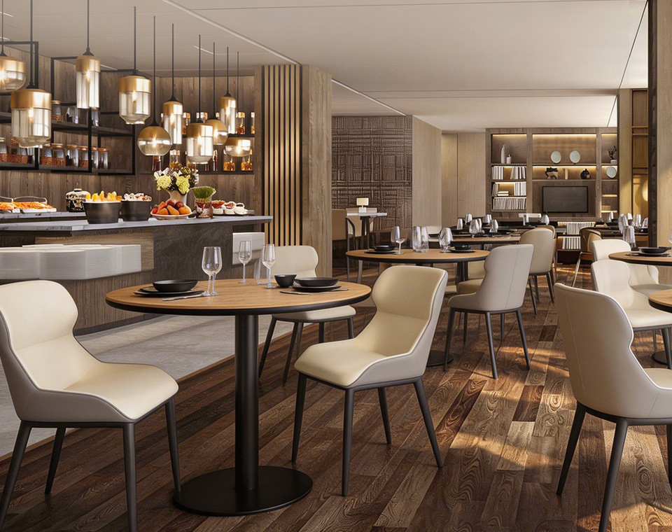 Upholstered dining chairs at standard dining height