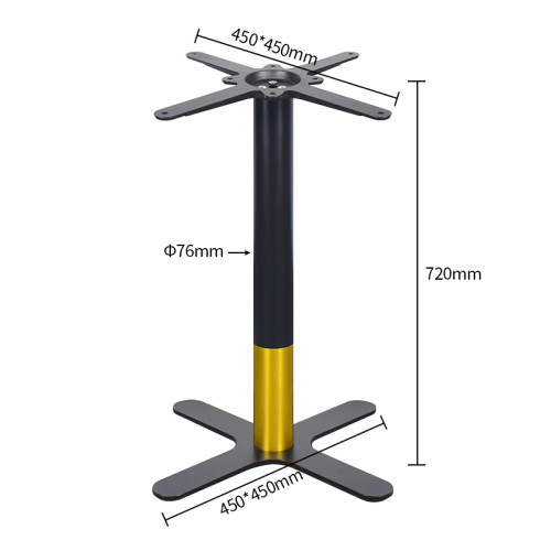 Brushed Gold & Black Commercial Cafe Table Legs | Modern Dining Table Legs