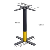 Brushed Gold & Black Commercial Cafe Table Legs | Modern Dining Table Legs
