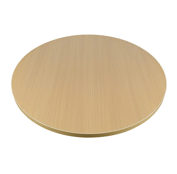 Round Wood Veneer Table Top | Light Oak Finish for Cafe & Dining Tables