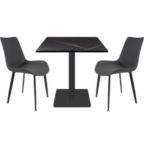 Black Marble Effect Table Top with Gold Veining | Wood Coffee Table Top