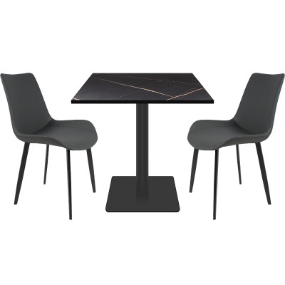 Black Marble Effect Table Top with Gold Veining | Wood Coffee Table Top