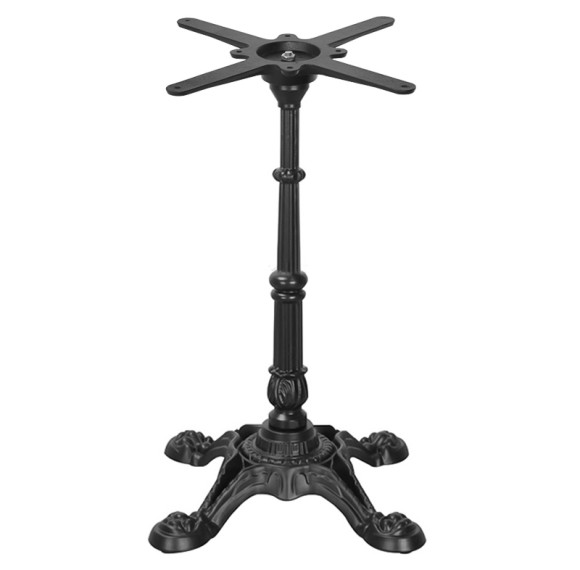 Matte Black Commercial Table Pedestal for Cafe & Bistro | Vintage Cast Iron Table Legs