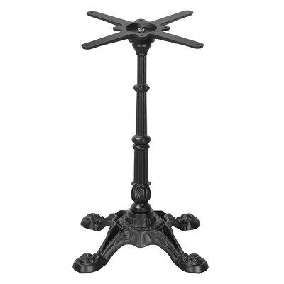 Matte Black Commercial Table Pedestal for Cafe & Bistro | Vintage Cast Iron Table Legs