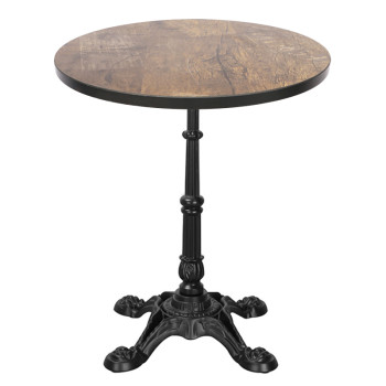 Matte Black Commercial Table Pedestal for Cafe & Bistro | Vintage Cast Iron Table Legs