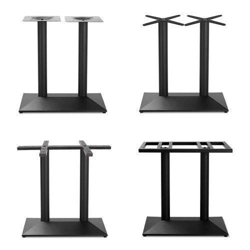 Matte Black Commercial Table Pedestal for Large Dining Tables | Cast Iron Dining Table Legs