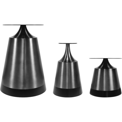 Brushed Titanium Black Metal Pedestal for Dining & Bar Tables | Wholesale Table Legs