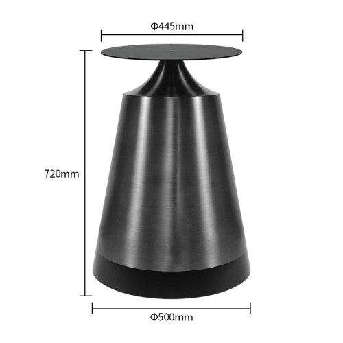 Brushed Titanium Black Metal Pedestal for Dining & Bar Tables | Wholesale Table Legs
