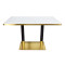 Modern Black & Gold Cafe Table | Rectangular Dining Table