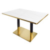 Modern Black & Gold Cafe Table | Rectangular Dining Table