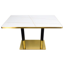 Modern Black & Gold Cafe Table | Rectangular Dining Table