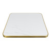 Modern Square Dining Table with White Sintered StoneTable Top & Gold Base | Square Restaurant Tables